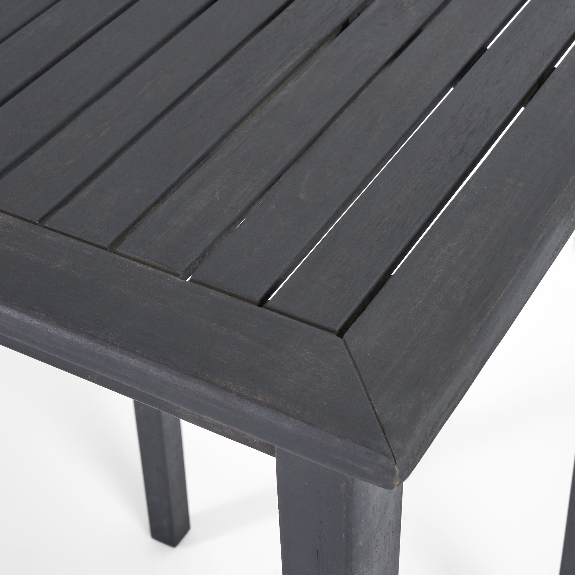 Outdoor Minimalist Acacia Wood Rectangle Bar Table Dark Gray Dark Gray Garden & Outdoor Minimalist Acacia Wood