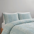 3 Piece Cotton Jacquard Duvet Cover Set King Blue Cotton