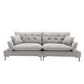 United Linen Sofaaccent Sofa Seat Sofa With Metal Feet Light Gray Linen 3 Seat