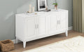 4 Door Sideboard Storage Cabinet With Door Shelf For Living Room And Dining Room, Two Large Cabinets With Adjustable Shelf, White White Rubberwood Solid Wood Mdf