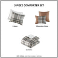 4 Piece Plaid Comforter Set Twin Multicolor Polyester