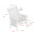 Modern 2 Piece Slat Back Patio Chairs With Cushions Brown Brown Polyester Acacia Wood