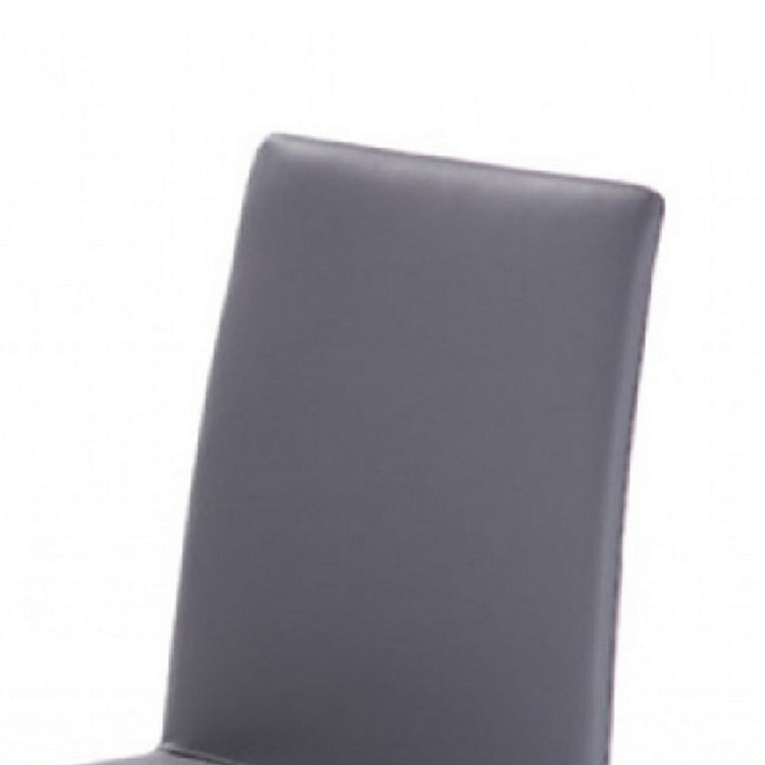Fullyupholstered Metal Frame Dining Chair, Set Of 2, Gray Gray Metal