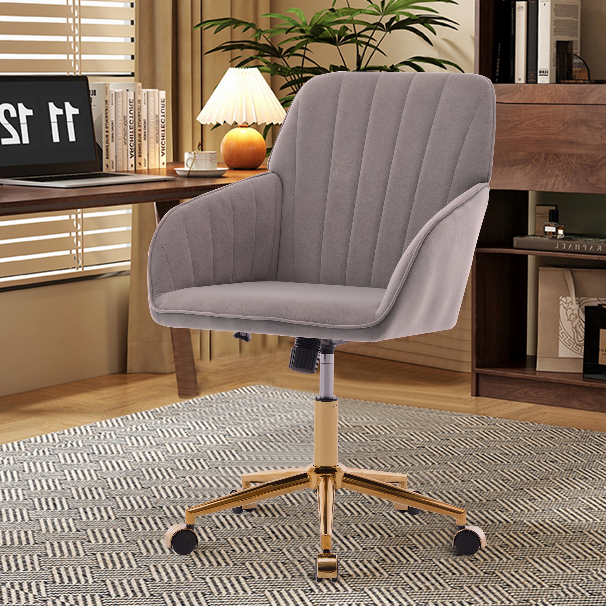 Ty Office Chair Gray Velvet