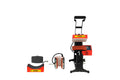 3 In 1 Combo Heat Press Machine For Cap,Label,Cup Red Black Aluminium