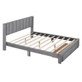 Queen Size Storage Bed Velvet Upholstered Platform Bed With A Big Drawer Gray Old Sku:Wf296854Aae Queen Gray Velvet