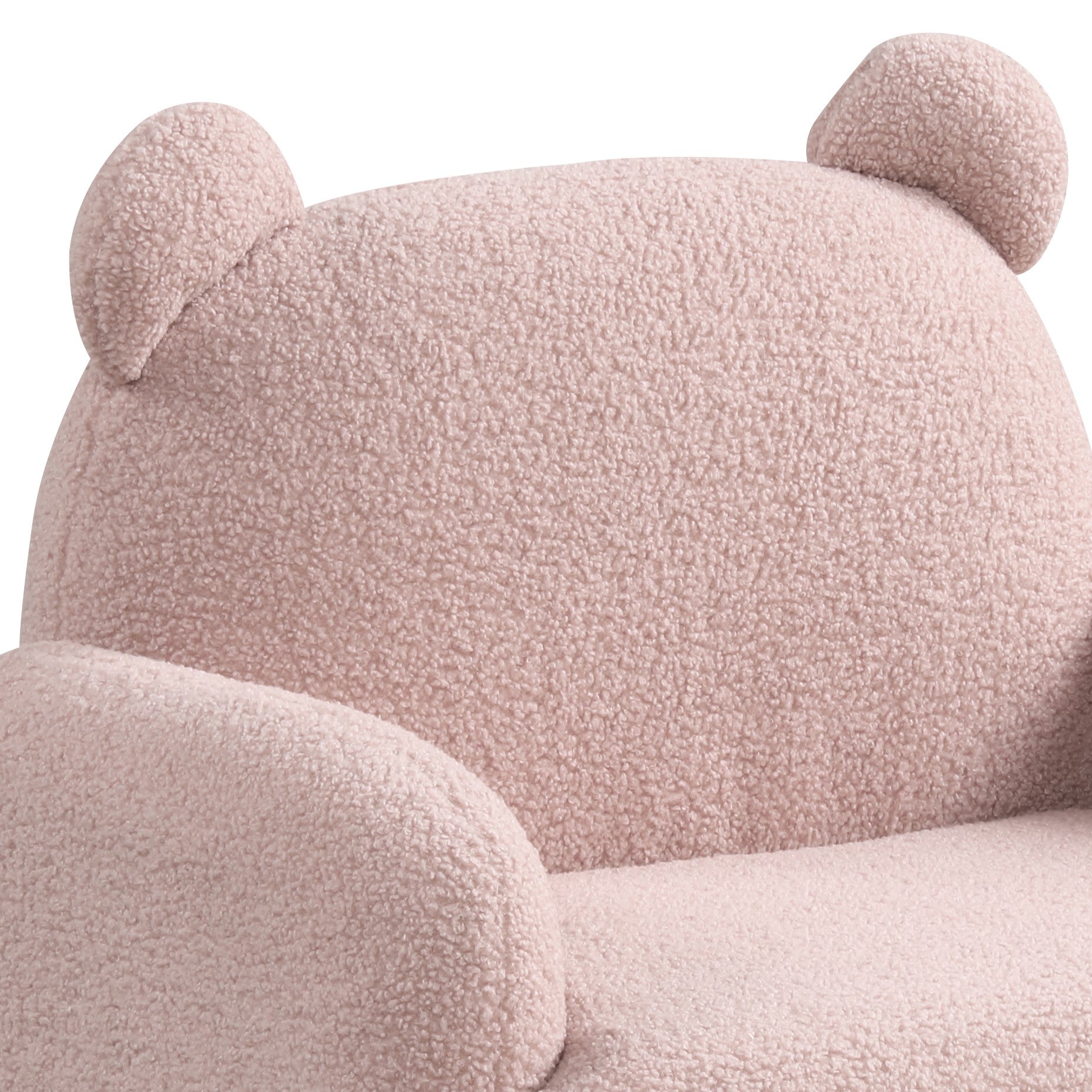 Raelynn 25.5"W Pink Teddy Velvet Bear Shaped Kids Armchair Pink Foam Velvet