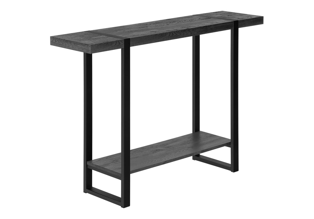 Accent Table, Console, Entryway, Narrow, Sofa, Living Room, Bedroom, Black Laminate, Black Metal, Contemporary, Modern Black Mdf