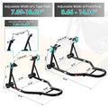 Motorcycle Stand 850Lb Sport Bike Front & Rear Wheel Lift Swingarm Paddock Stands Black,U L Black Steel