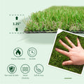 Outsunny 10' X 3' Artificial Turf Grass With Simulated Look & Feel Uv Protection, & Drain Holes For Rain, 1.25