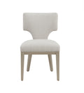 Kasa Linen & Champagne Finish Side Chair Set Of 2 Light Gray Linen,Synthetic Wood