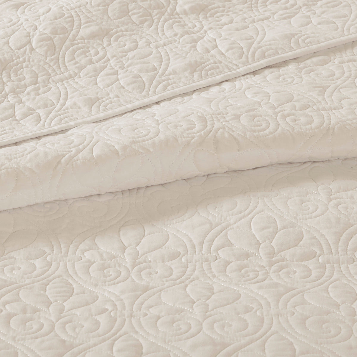 Reversible Bedspread Set Cream Full Cream Cotton
