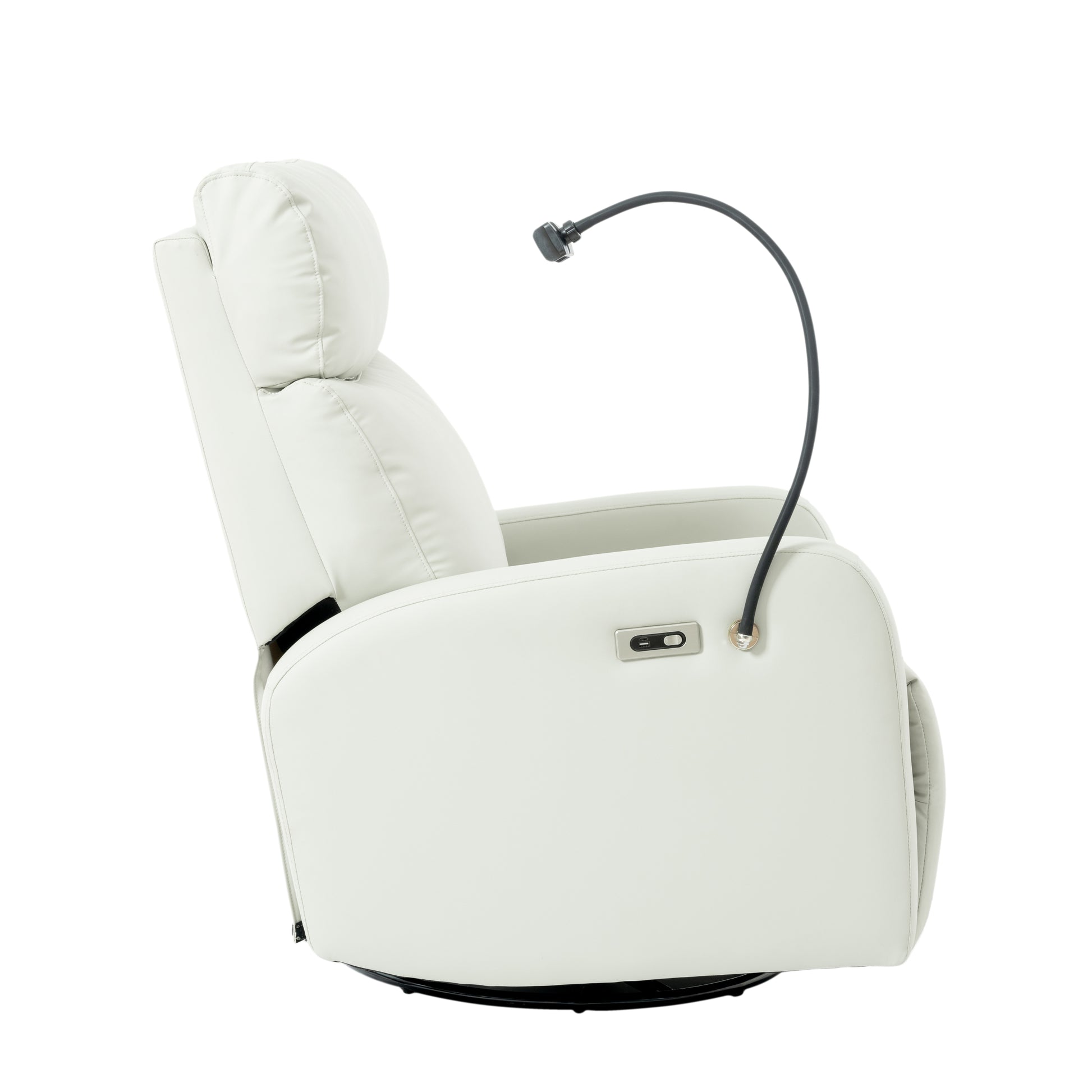 270 Power Swivel Rocker Recliner Chair, Electric Glider Reclining Sofa With Usb Ports, Power Swivel Glider, Rocking Chair Nursery Recliners For Living Room Bedroom Light Gray Solid Light Brown Primary Living Space Push Button Rubberwood Solid Back Wood