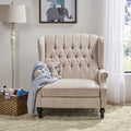 One And Half Seater Recliner Beige Fabric