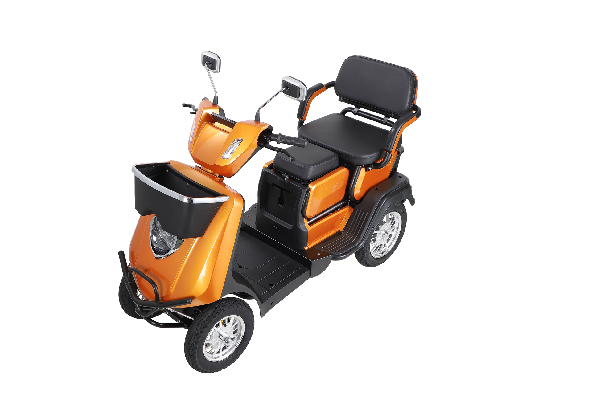 Heavy Duty 4 Wheel Mobility Scooters For Seniors & Adults 500Lbs Capacity Orange Abs Pc