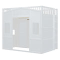 Full Size House Loft Bed With Ladder And Wardrobe White Full White Solid Wood