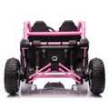 24V Two Seater Kids Ride On Utv W Parents Control,20In Seat Width,400W Super High Power,Four Wheel Suspension,Bluetooth,Mp3,Usb,Led Light,Horn,Rear Storage Space,Speeds 3.73 4.97Mph For Kids Aged 3 . Pink 100 149 Lbs Polypropylene