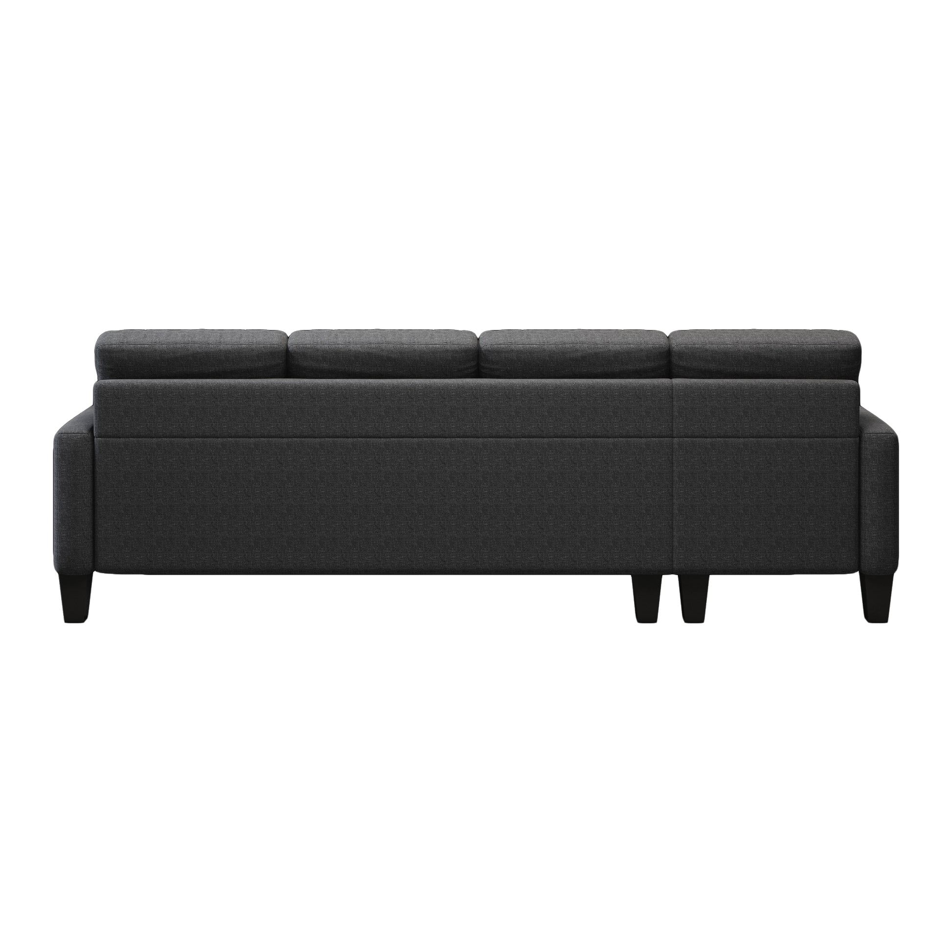 U Shaped Sofa Coch 4 Seat Sofa With Chaise Polyester Fabric For Living Room Apartment Office Dark Grey Dark Grey Linen Wood Primary Living Space Soft Eucalyptus Foam Linen 4 Seat