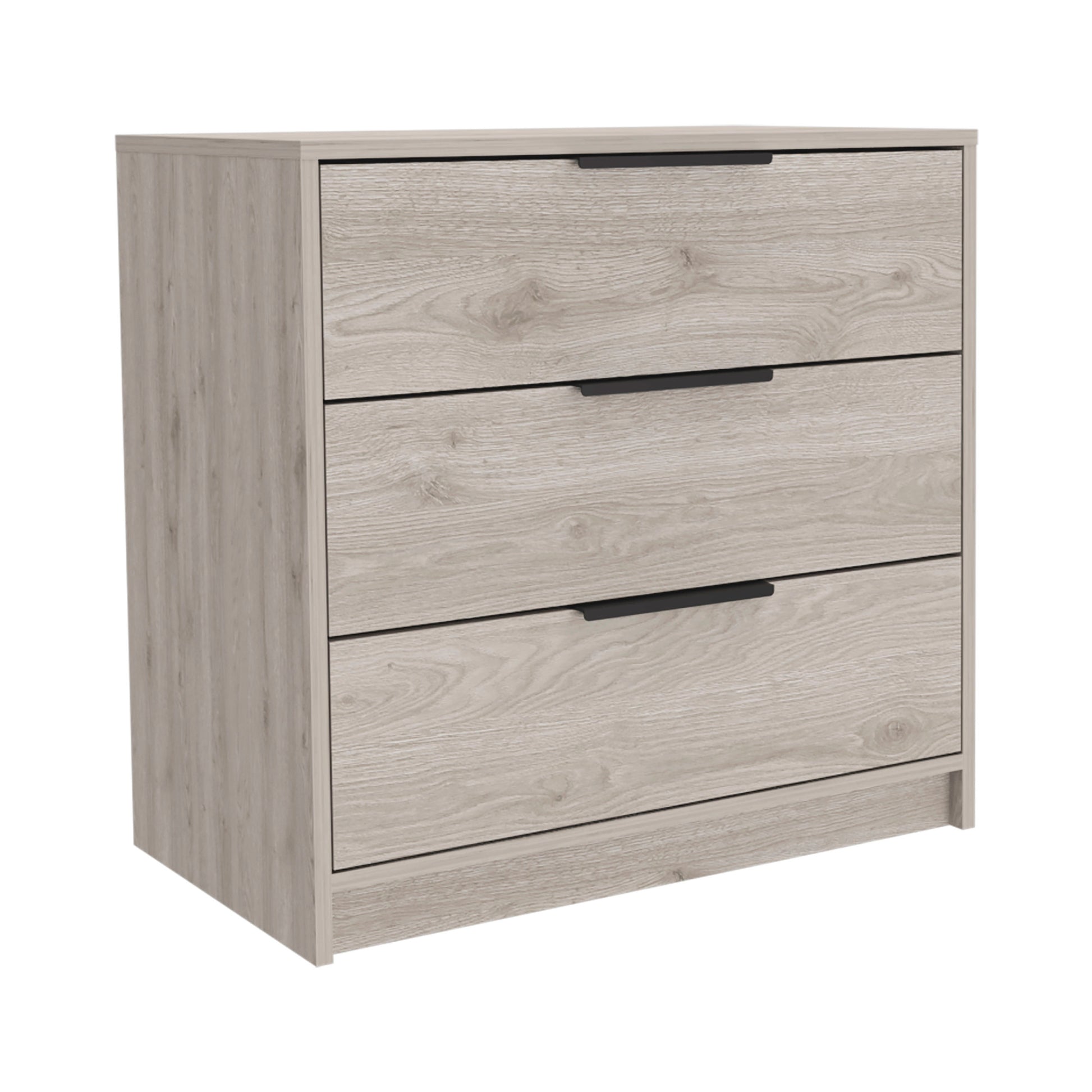 Kaia 3 Drawers Dresser, Superior Top Light Gray Gray Drawer 3 Drawers Bedroom Shelf Modern Particle Board Particle Board