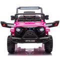 12V Kids Ride On Electric Truck Car W Parents Control,2Wd,Four Wheel Suspension,Early Education Function,Adjustable Volume,Usb,Mp3,Bluetooth,Microphone Jack,Power Display,Led Lights For Kids Aged 3. Pink Polypropylene