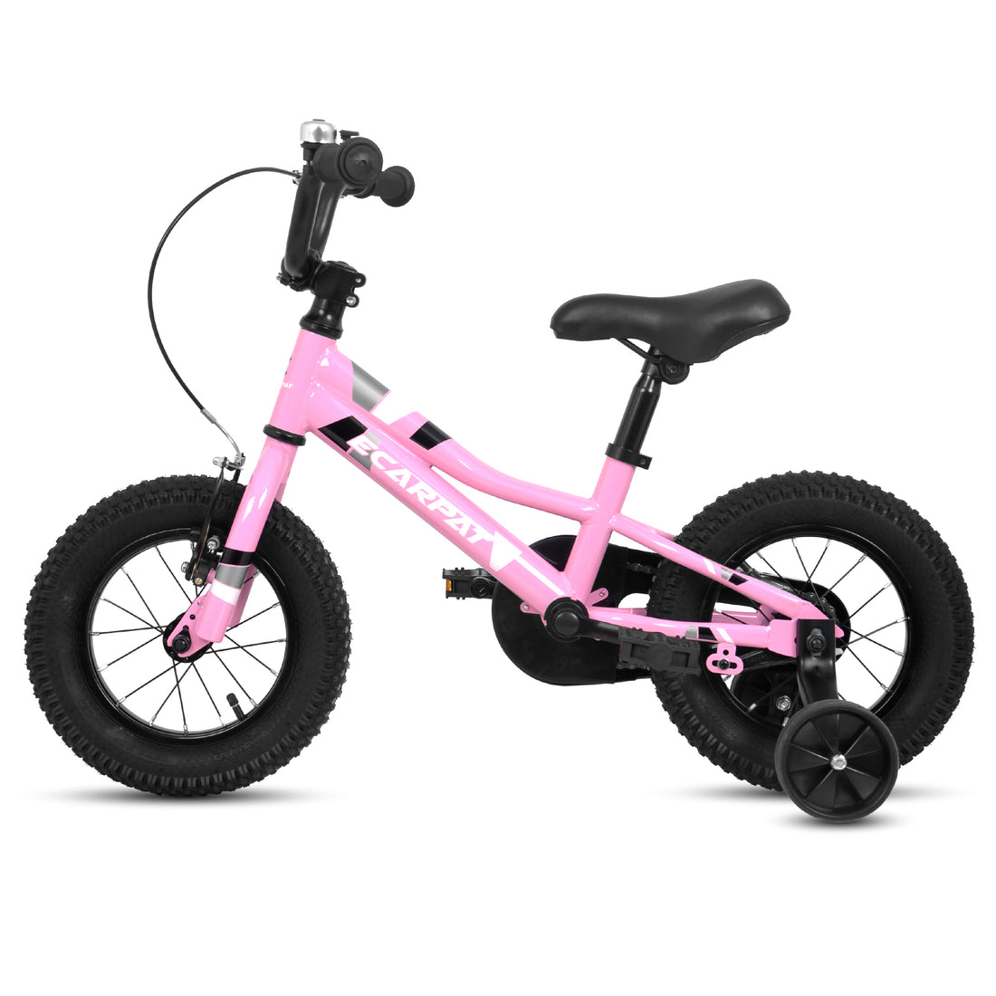 A12117 Ecarpat Kids' Bike 12 Inch Wheels, 1 Speed Boys Girls Child Bicycles For 2 3 Years, With Removable Training Wheels Baby Toys, Front V Brake, Rear Holding Brake Pink Polyurethane Foam 3 To 4 Years Carbon Steel Outdoor