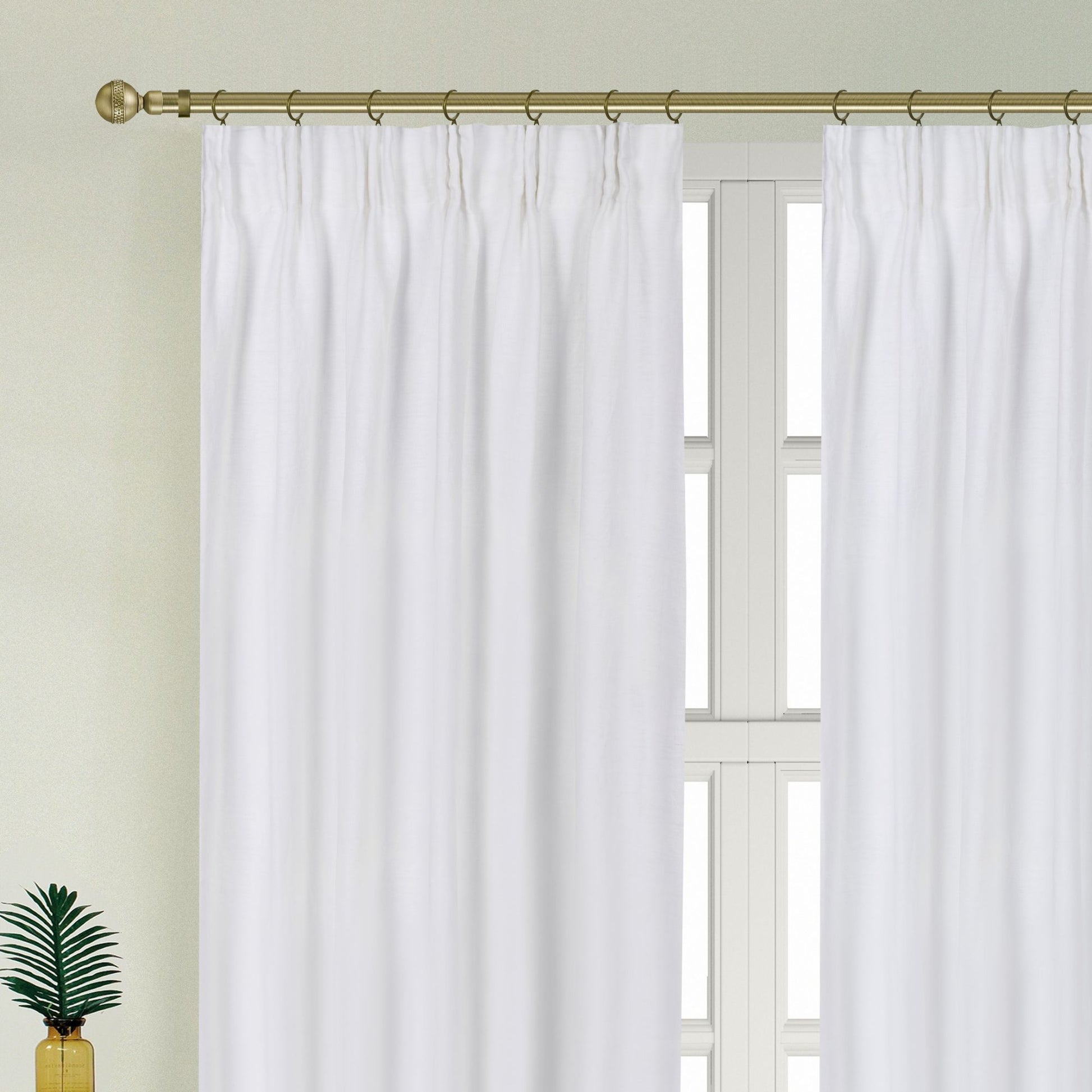 Newport Cotton Lining Window Curtains For Bedroom, Linen Curtains For Living Room, 108 Inches Long Curtains For Living Room, Soft White Soft White Linen