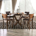 Set Of 2Pc Counter Height Chairs Dining Room Walnut Finish Solid Wood Dark Chocolate Fabric Upholstered Modern Chair Chocolate,Walnut Dining Room Contemporary,Modern,Transitional Dining Chairs Solid Back Set Of 2 Fabric,Solid Wood
