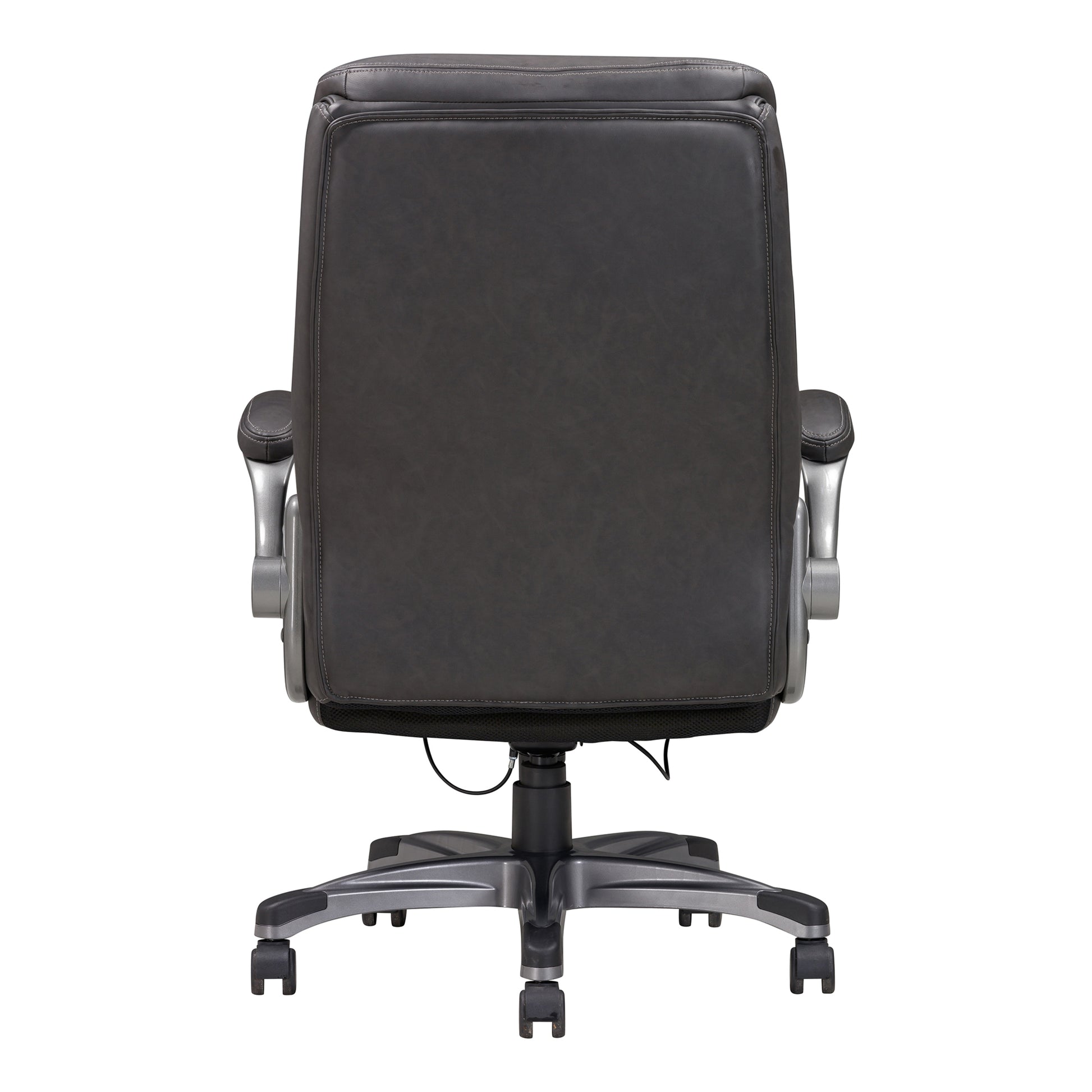 Classic Gray Bonded Leather Upholstered Office Chair With Adjustable Armrest, Height And 360 Degree Swivel, Office Room Furniture Caster Solid Gray Office Rectangular Contemporary Office Chairs Solid Back Bonded Leather Adjustable Height Plywood