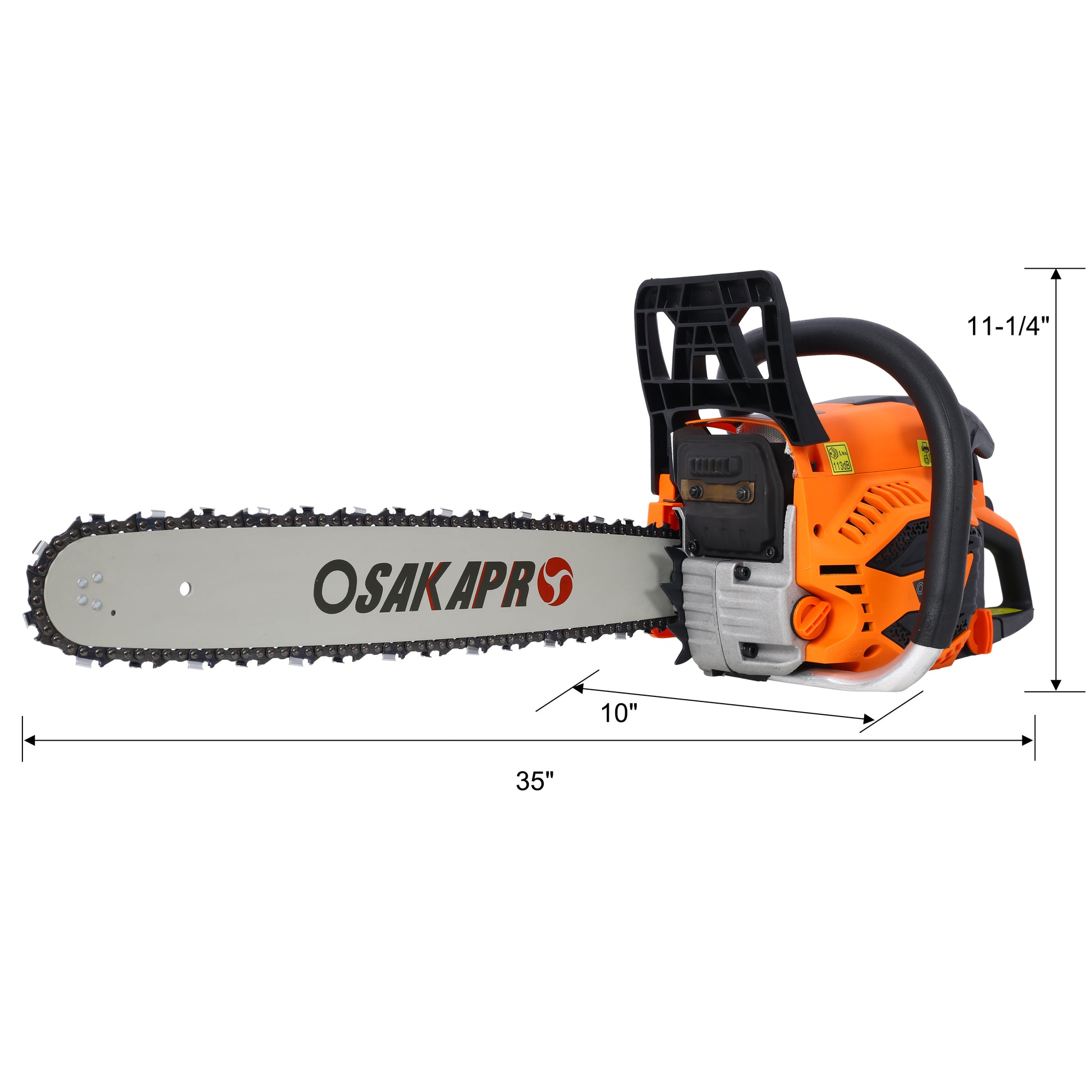 62Cc Gas Powered Chainsaw, 20 Inch 2 Cycle Petrol Handheld Chain Saw, Gasoline Gas Chainsaws For Tree Wood Cutting,Epa Compliant Orange Aluminium