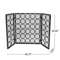 Fire Screen Black Silver Iron