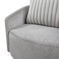 Modern Sleek Design Swivel Chair Cushion Seat Soft Gray Chenille Upholstered Plush Back Pillow Living Room Furniture 1Pc Gray Primary Living Space Modern Plywood,Solid Wood