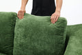 Modern Minimalist Sofa, Fold Out Sofa Bed, Convertible Chair Floor Couch & Sleeping Mattress For Living Room, Bedroom, Apartment, Removable Backrest, Green Green Chenille Soft Vintage Chenille 2 Seat