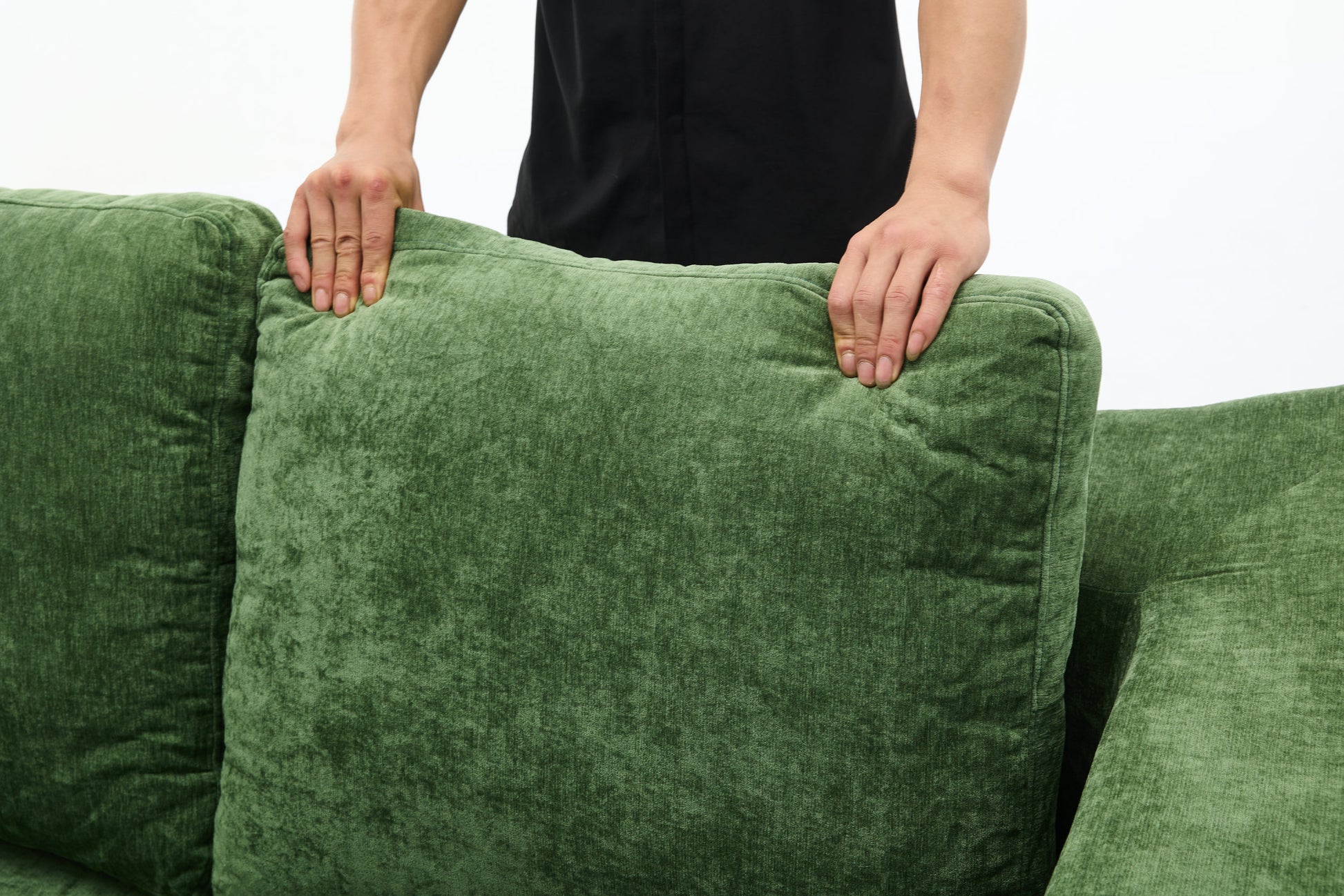 Modern Minimalist Sofa, Fold Out Sofa Bed, Convertible Chair Floor Couch & Sleeping Mattress For Living Room, Bedroom, Apartment, Removable Backrest, Green Green Chenille Soft Vintage Chenille 2 Seat