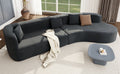 Modern Large 2 Piece Sectional Sofa With 3 Pillows,For Living Room, Bedroom Gray Polyester 2 Seat