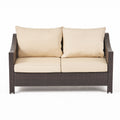 Antibes Seat & Table Brown Pe Rattan Iron Waterproof Fabric