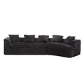 Coolmore Boucle Sofa 3 Seater For Living Room Oversized Comfy Sofa Unique Double Seat And Corner Construction For Apartment, Office Left Hand Facing Black Black Primary Living Space Foam Boucle 3