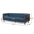 3 Seater Sofa Navy Blue Fabric