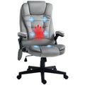 Homcom 6 Point Vibrating Massage Office Chair With Lumbar Heat Gray Gray Polyester