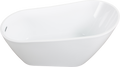 Acrylic Freestanding Bathtub Contemporary Soaking Tub With Chrome Overflow And Drain, High Gloss White Finish, Cupc Certified, 22A04 55 Gloss White Bathroom Freestanding Tubs Soaking Center Acrylic