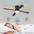 48'' Fandelier Ceiling Fans With Lights And Remote, Low Profile Ceiling Fan Flush Mount & Hang, 3000K 6500K Dimmable Led Fan Light, White Modern Ceiling Fans With Lights For Bedroom Matte Black Ceiling Fans 2700K 3000K Warm White Under 1000Lm American