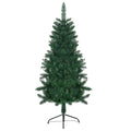 Homcom 5Ft Half Artificial Christmas Tree Holiday D Cor With 229 Branches, Auto Open, Steel Base, Green Green Plastic