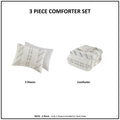 3 Piece Cotton Jacquard Comforter Set Ivory Full Queen Queen Ivory Cotton