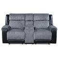 Alicia Grey Black Console Reclining Seat Gray Fabric