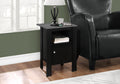 Accent Table, Side, End, Nightstand, Lamp, Storage, Living Room, Bedroom, Black And Grey Laminate, Transitional Black Particle Board