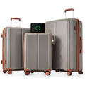 Luggage Sets 3 Piece Suitcase Set 20 24 28 With Usb Port,Carry On Luggage Airline Approved,Pp Lightweight Suitcase With Spinner Wheels, Brown Brown Polypropylene