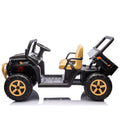 24V Xxxl Kids Ride On Utv W Parents Remote Control,Two Seater,Automatic Tipping Bucket,Rear Wheel Suspension,Slow Start,Portable Handle,Safety Belt,Led Light,Usb,Mp3,Bluetooth,Horn For Kids Aged 3 8. Black 50 99 Lbs Polypropylene