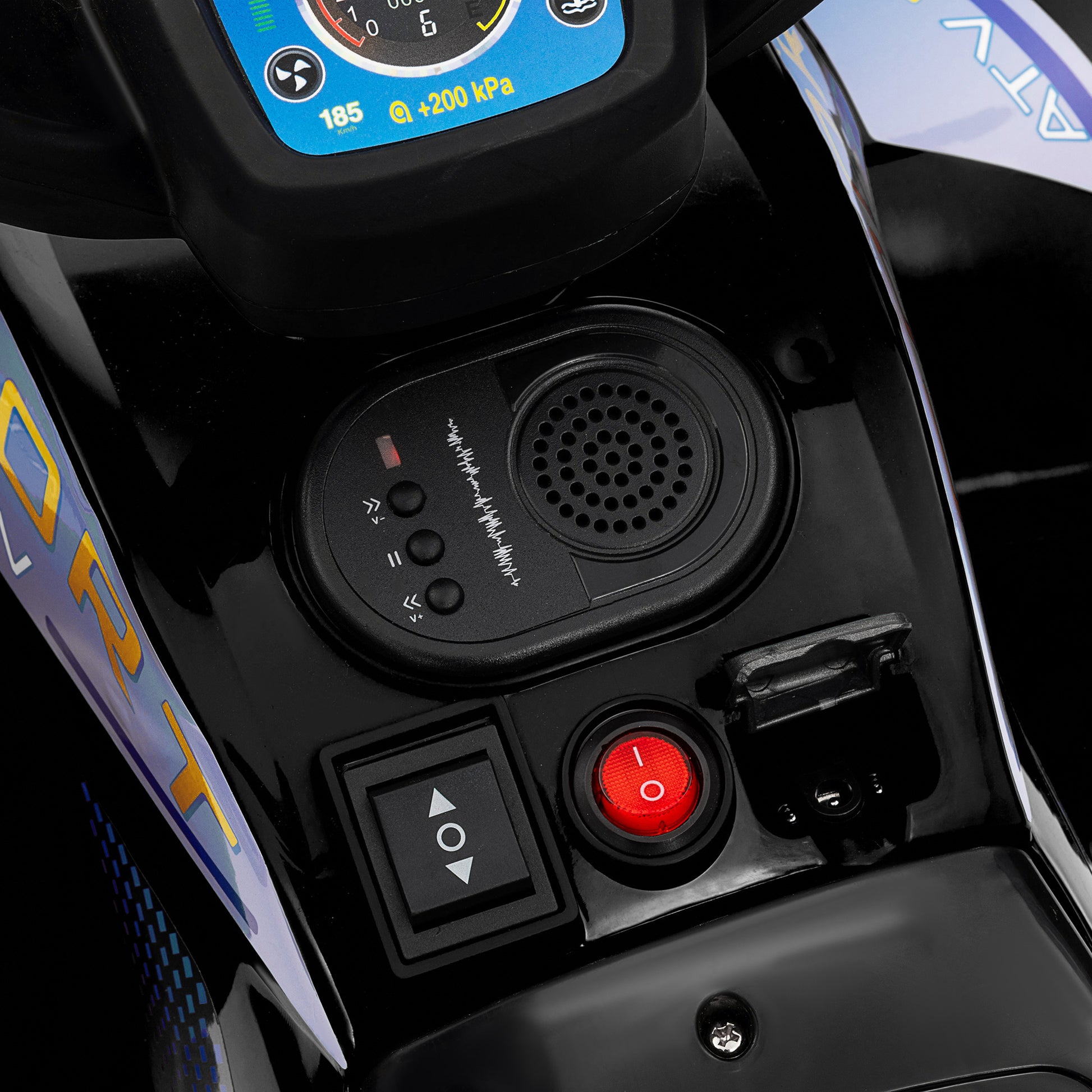 Qaba Kids Atv Quad, 6V Ride On Toy With 1.6Mph Max Speed, Rechargeable Battery, 4 Wheeler Battery Powered With Lights, Forward & Reverse For Toddlers, Black Black Polypropylene