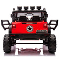 24V Kids Ride On 400W Electric Toy Car W Parents Control,Four Wheel Suspension,Front And Rear Led Searchlight,With Bluetooth,Mp3,Usb,Music,Volume Adjustment,Light Control And Power Display For Kids 3 Red Polypropylene