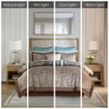12 Piece Comforter Set With Cotton Bed Sheets Blue Brown Queen Queen Blue Brown Cotton