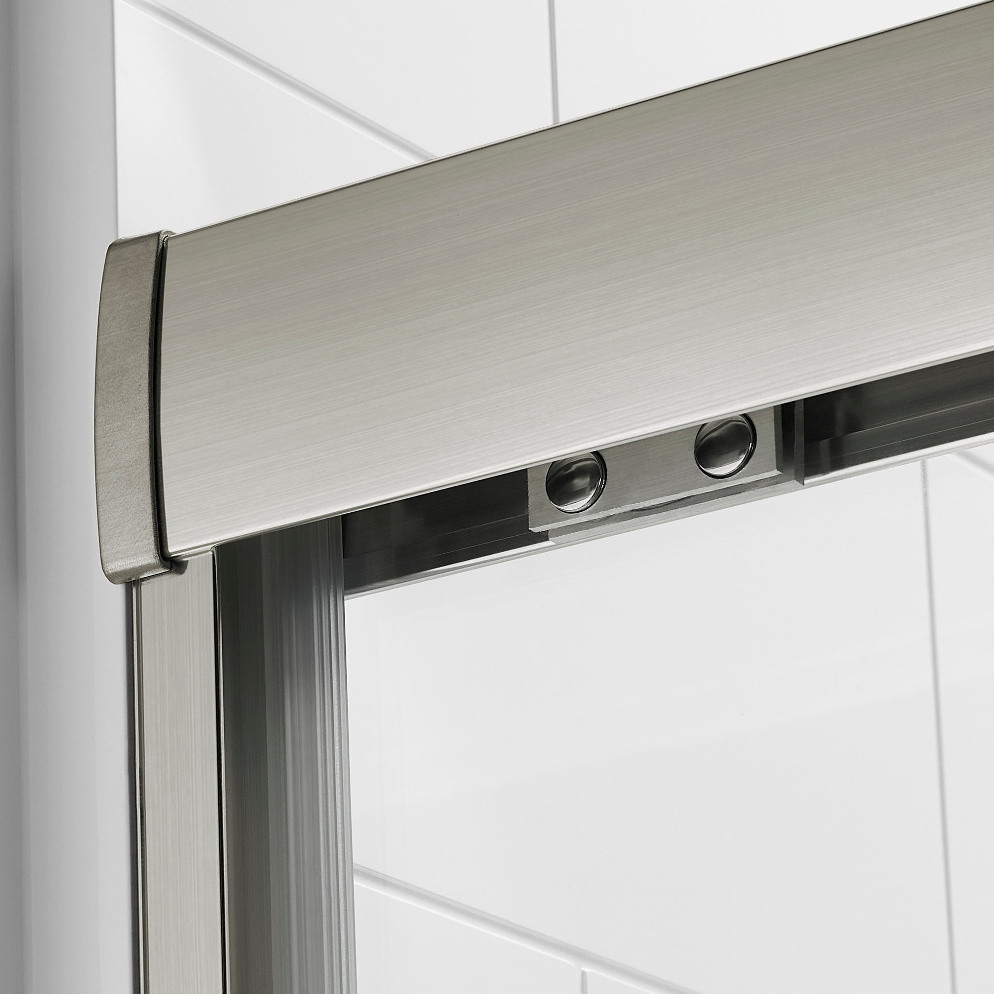 56" 60"W X 70"H Framed Shower Door, Bathroom Double Sliding Shower Door, 1 4" 6Mm Clear Tempered Glass, Bypass Glass Door, Brushed Titanium Finish Brushed Titanium Bathroom American Design Glass